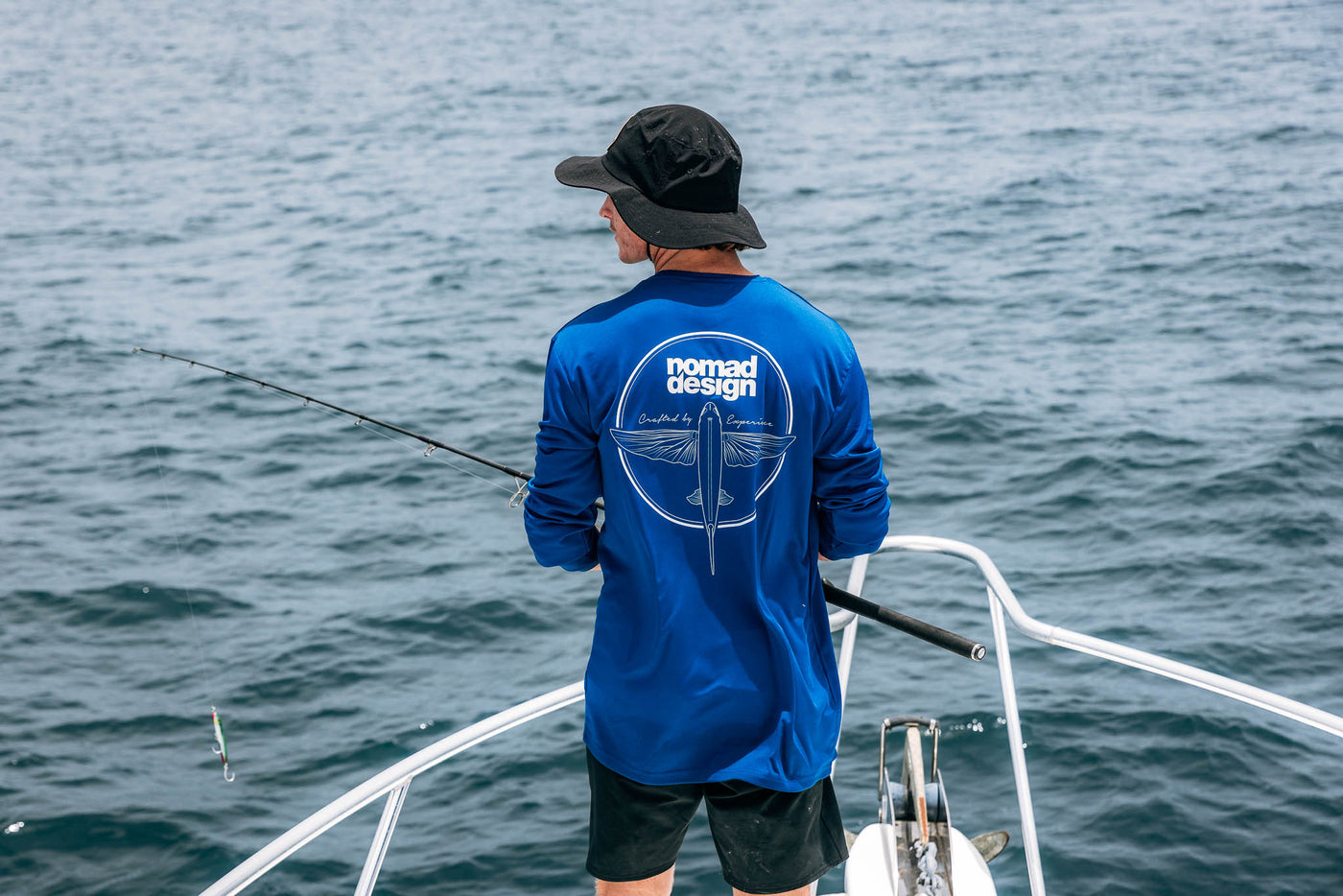 Tech Fishing Shirt - Flying Fish Marine Blue
