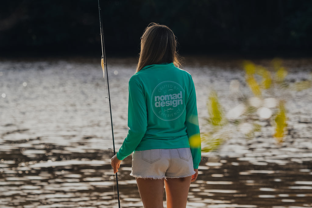 Nomad Design Womens Collared Fishing Jersey - Classic Squid