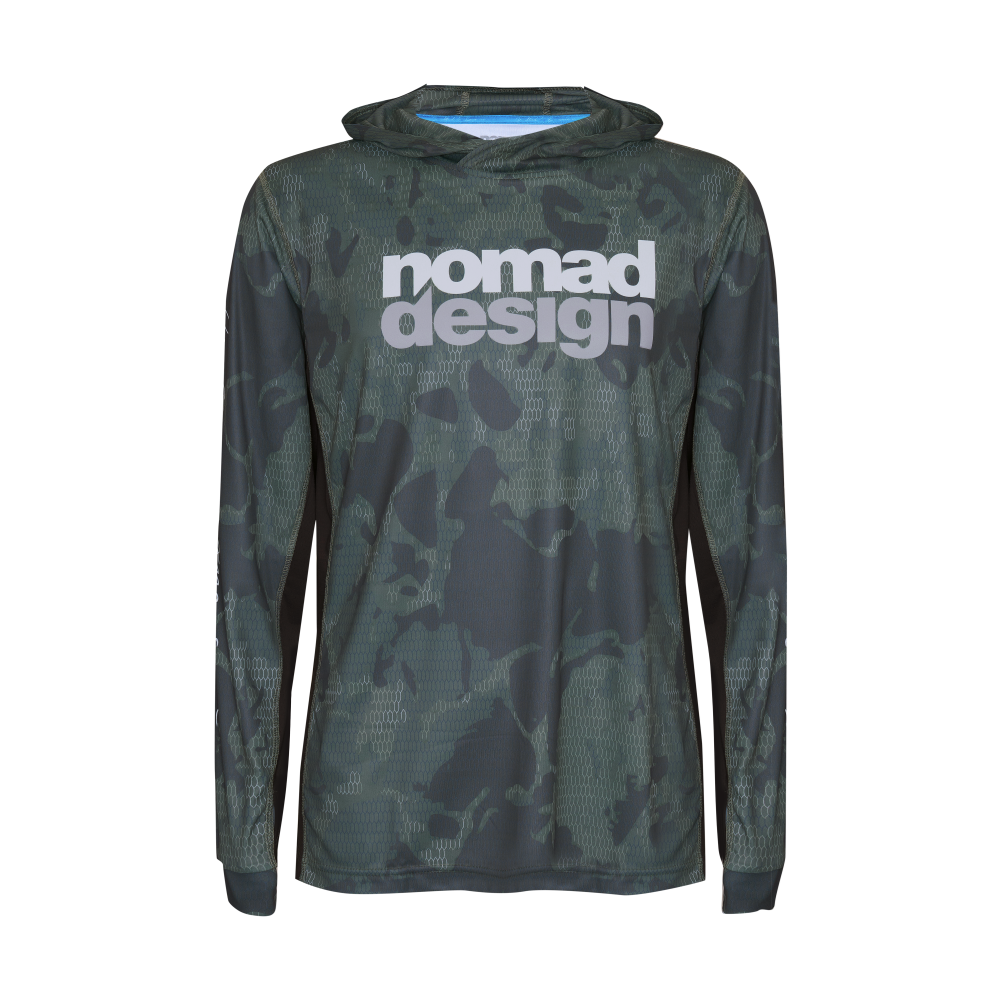 Tech Fishing Shirt Hooded - Forest Camo