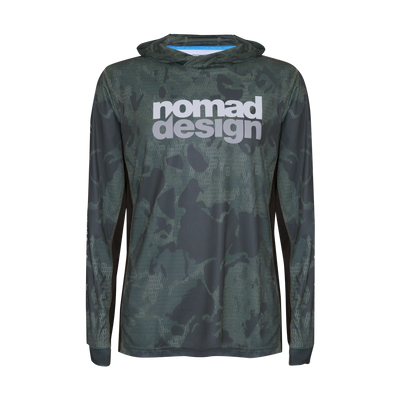Tech Fishing Shirt Hooded - Forest Camo