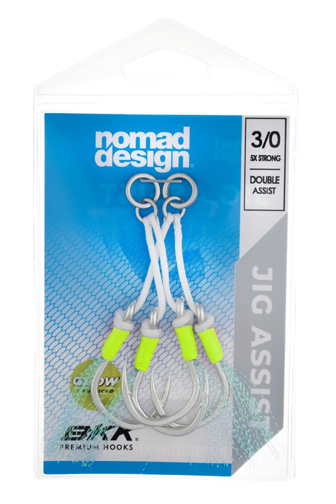 Jig Assist Hooks - Double 5X Strong Chartreuse