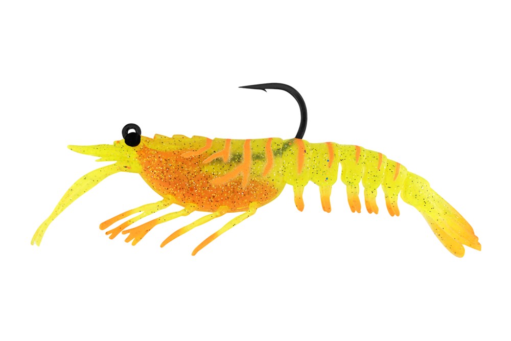 Nomad Design Tideline Shrimp 3.5" 1/4oz - Live Ops Brown Flasher Tiger