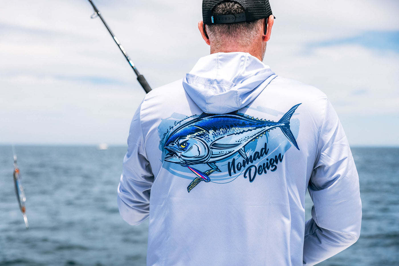 Tech Fishing Shirt Hooded - Tuna Hookup Steel Large
