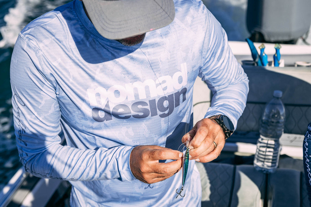 Nomad Design Tech Fishing Shirt - Camo Splice Blue