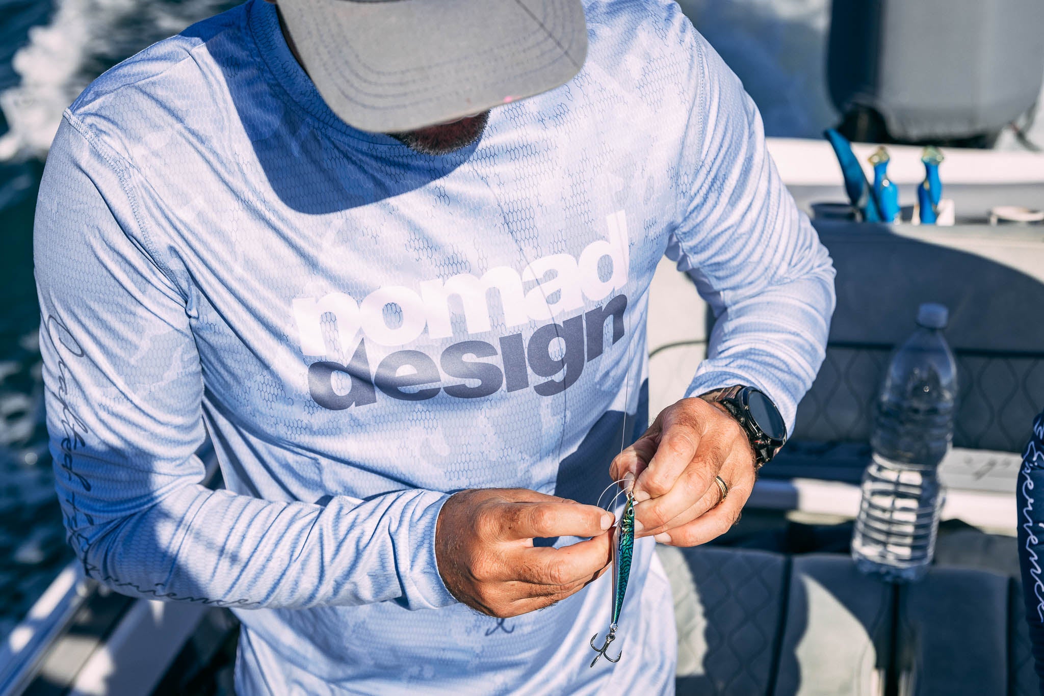 Nomad Design Tech Fishing Shirt - Camo Splice Blue