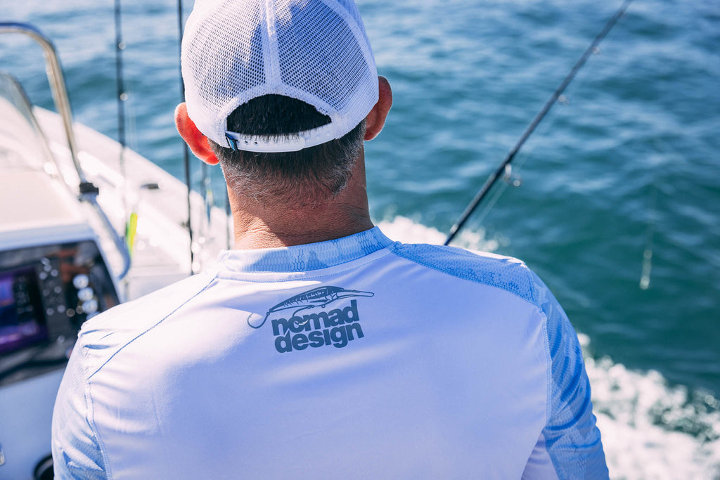 Nomad Design Tech Fishing Shirt - Camo Splice Blue
