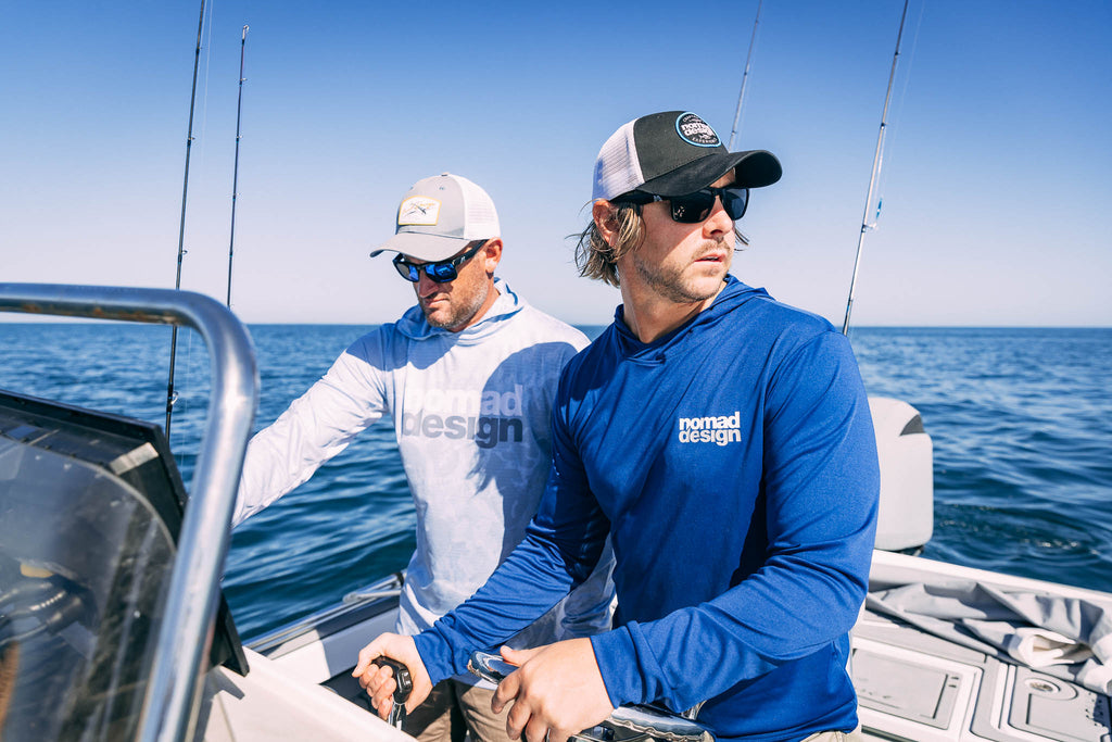 Nomad Design Tech Fishing Shirt Hooded - Wayfarer Marine Blue