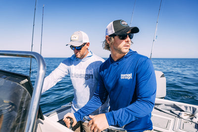 Tech Fishing Shirt Hooded - Wayfarer Marine Blue