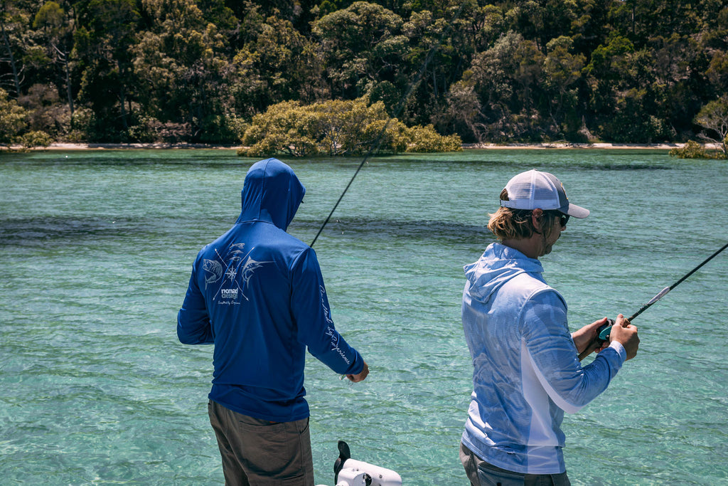 Nomad Design Tech Fishing Shirt Hooded - Wayfarer Marine Blue