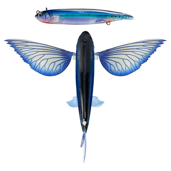 Flying Fish Fishing Trolling Lures Baits,Simulation Flying Fish Bright  Color Waterproof Portable Yummy Tuna Lures with Hook for Marine Tuna  Mackerel