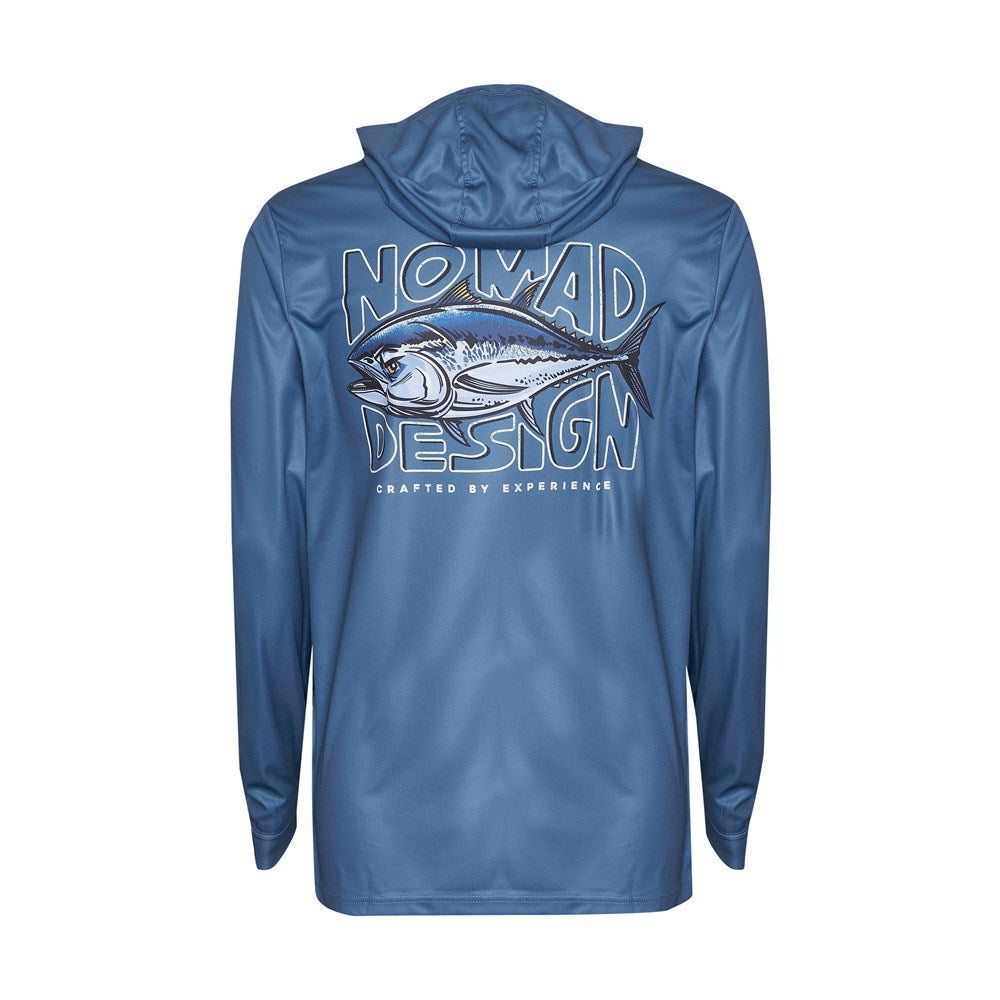 Hooded Tech Fishing Shirt - Tuna Hookup Gunmetal