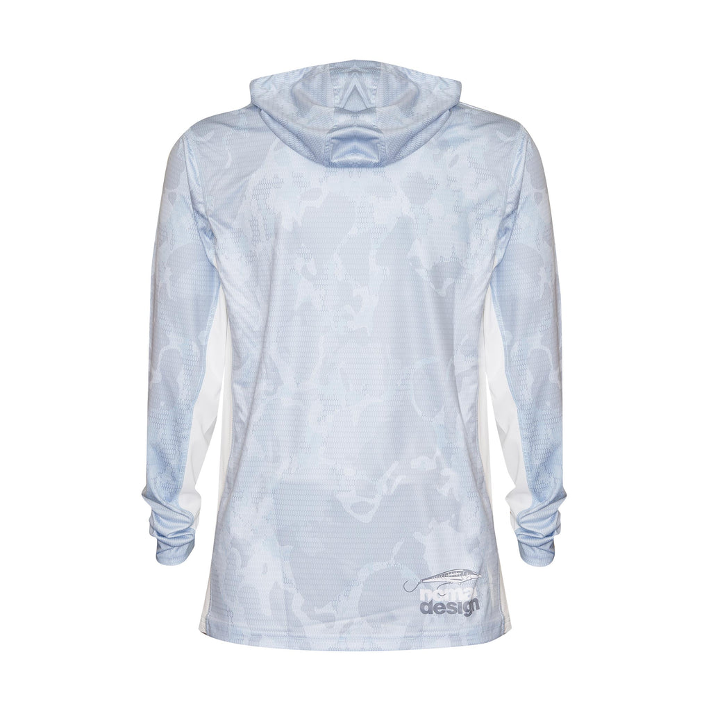Nomad Design Tech Fishing Shirt Hooded - Camo Splice Blue