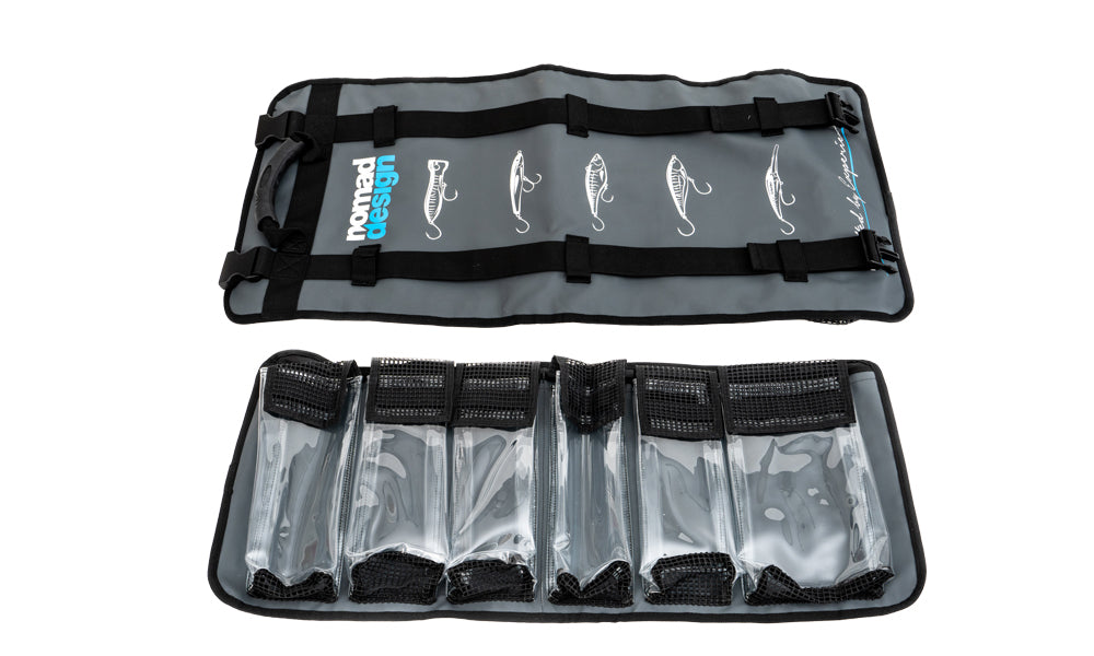 fishing bags for lures Jig : MagBay 6 Pocket Lure Bags Organized Tackle and Storage The LARGE lure roll has 10 pockets and can hold 22 x DTX 220 or up to 30 x Madmacs Nomad Design Lure Roll -