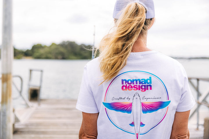 定価7.2万 MAGLIANO A NOMAD SHIRT ホワイト S Nomad Tackle Womens T-Shirt - Flyer White