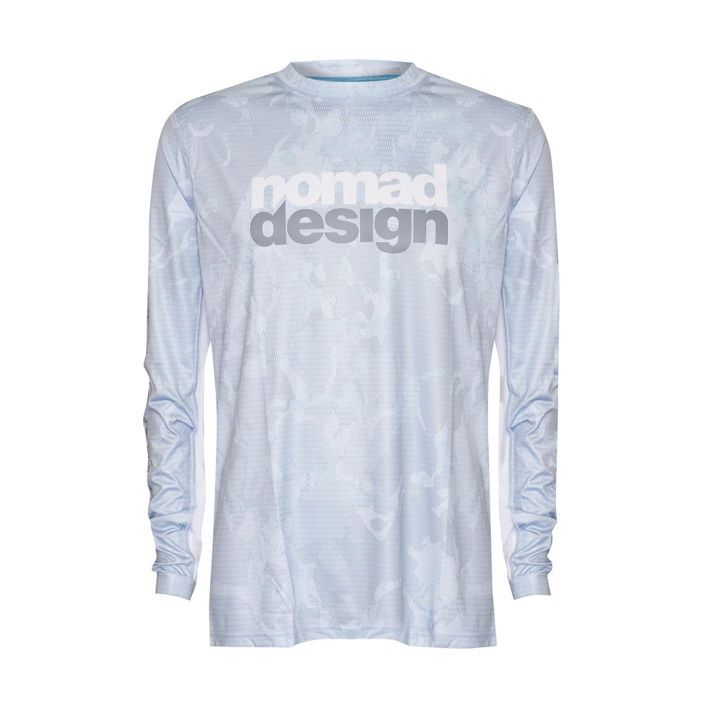 Nomad Design Tech Fishing Shirt - Camo Splice Blue XX Large
