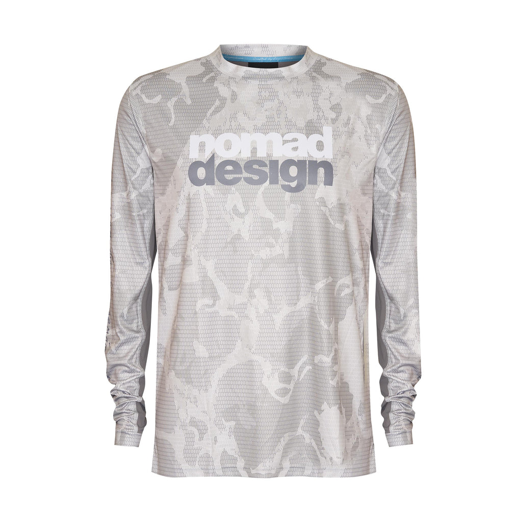 Nomad Design Tech Fishing Shirt - Camo Splice Grey XX Large