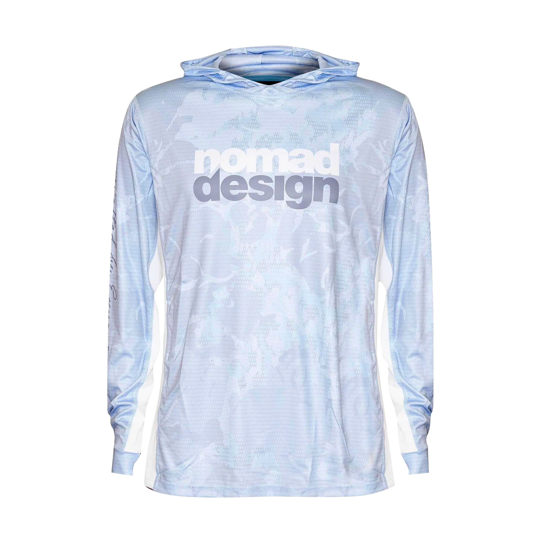 Nomad Design Tech Fishing Shirt Hooded - Camo Splice Blue XXX Large
